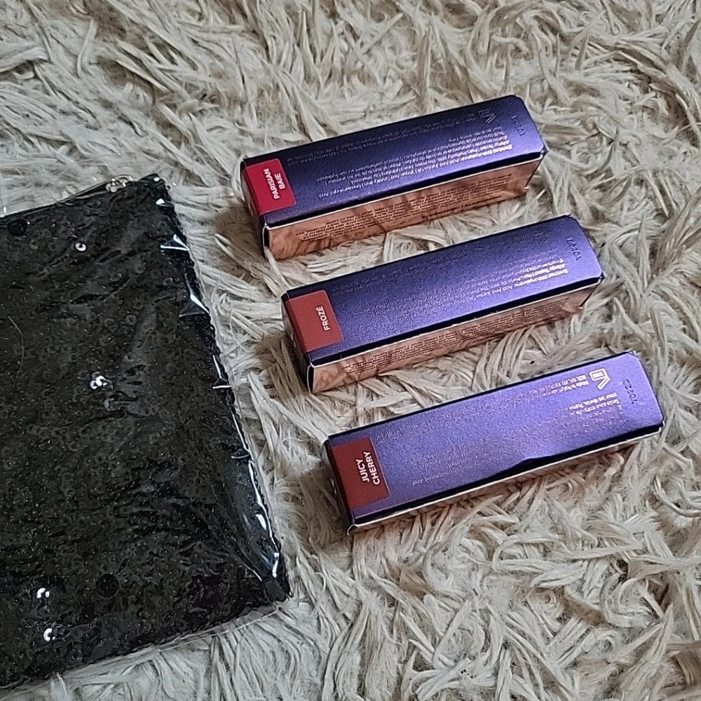 Lippy Bundle Lippies imayla The One Hydrating Cream Lipstick & Sequin Bag Lot ✨️